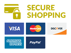 Secure Shopping with payment by Paypal, Visa, Mastercard, Discover and Amex