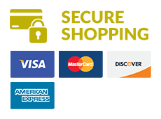 Secure Shopping with payment by Visa, Mastercard, Discover, Amex and PO